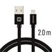 DATOVÝ KABEL SWISSTEN TEXTILE USB / LIGHTNING 2,0 M ČERNÝ