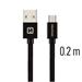 DATOVÝ KABEL SWISSTEN TEXTILE USB / MICRO USB 0,2 M ČERNÝ