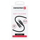 DATOVÝ KABEL SWISSTEN SOFT SILICONE USB / USB-C 0,4 M ČERNÝ