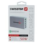 SWISSTEN SÍŤOVÝ ADAPTÉR QUALCOMM 3.0 QUICK CHARGE + SMART IC 5x USB 50W POWER BÍLÝ