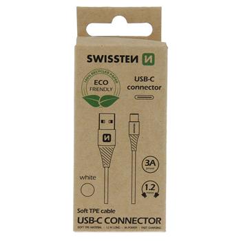 DATOVÝ KABEL SWISSTEN USB/USB-C BÍLÝ 1,2M (ECO BALENÍ)
