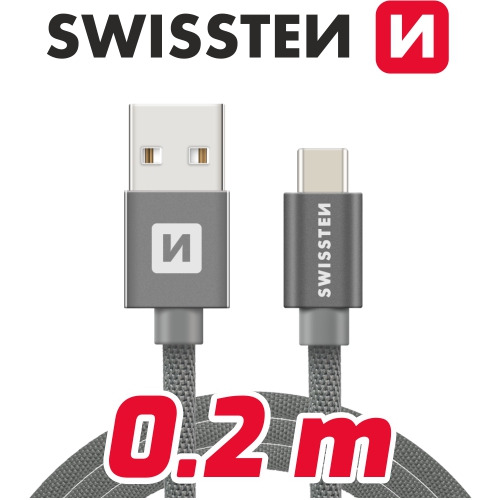 USB/USB-C textilní 0,2 m